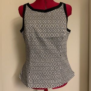 WHBM bodice sleeveless top geometric design size 12